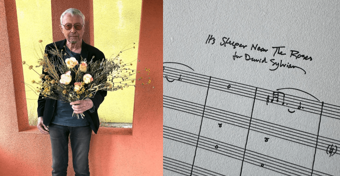 Harold Budd photograph and his score for 'It's Steeper Near the Roses (for David Sylvian)'